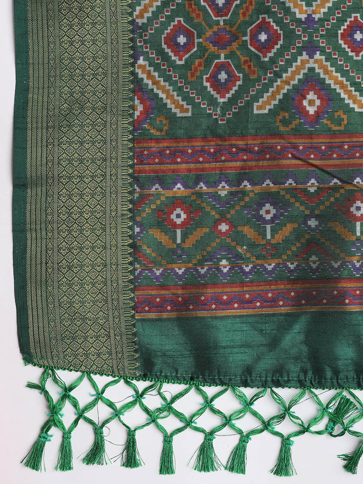 Art Silk Unstitched Suit Piece With Dupatta