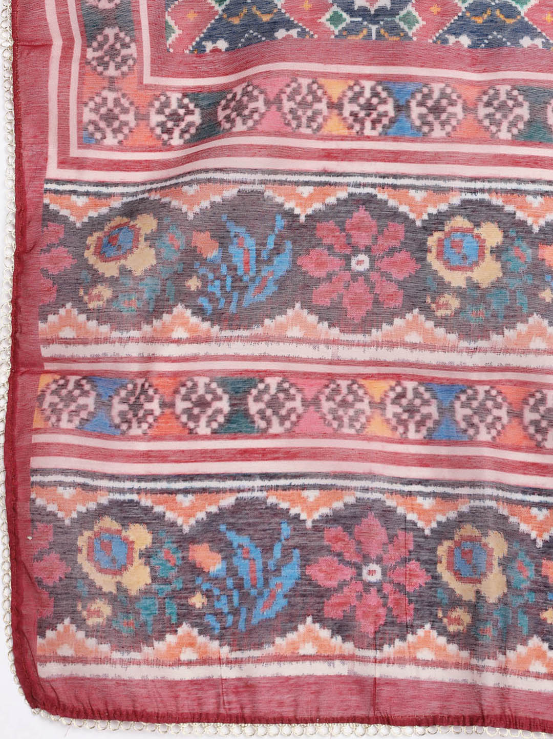 Printed Linen Unstitched Suit With Dupatta