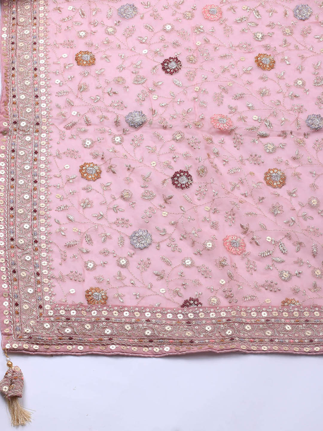 Embroidered Georgette Unstitched Suit Piece With Dupatta