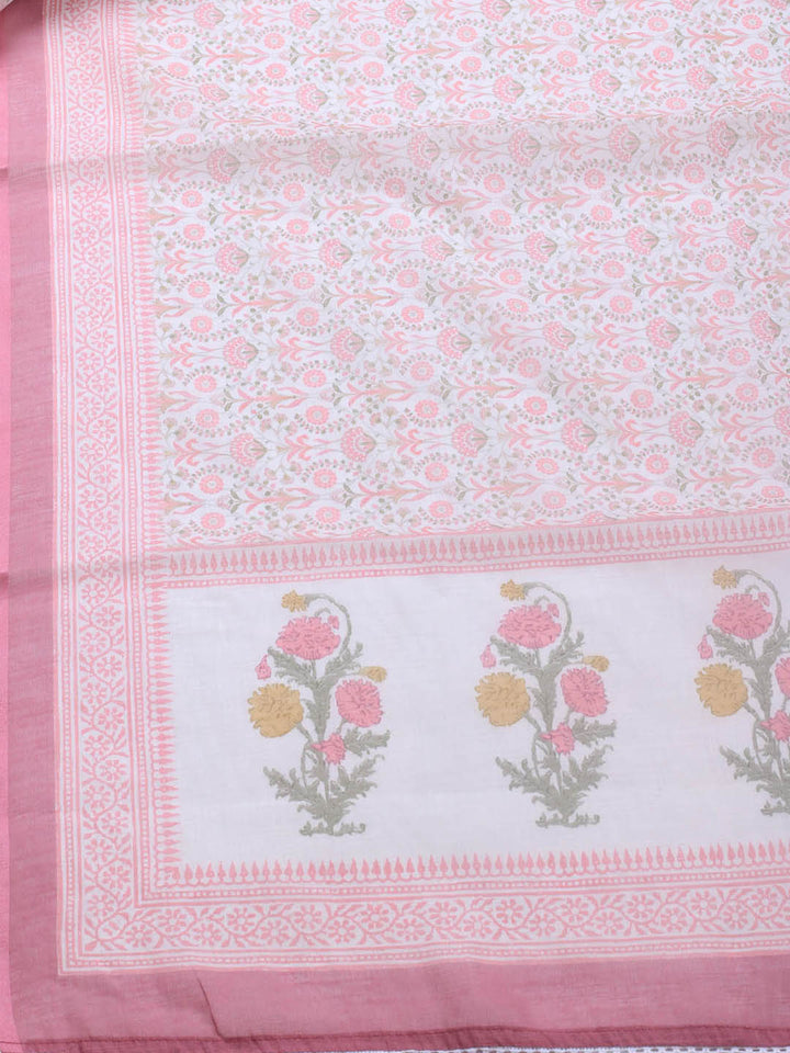 Printed Linen Unstitched Suit With Dupatta