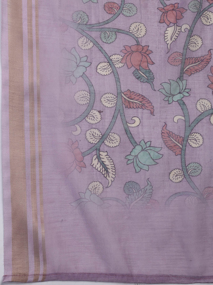 Neck Embroidered Cotton Blend Unstitched Suit With Dupatta