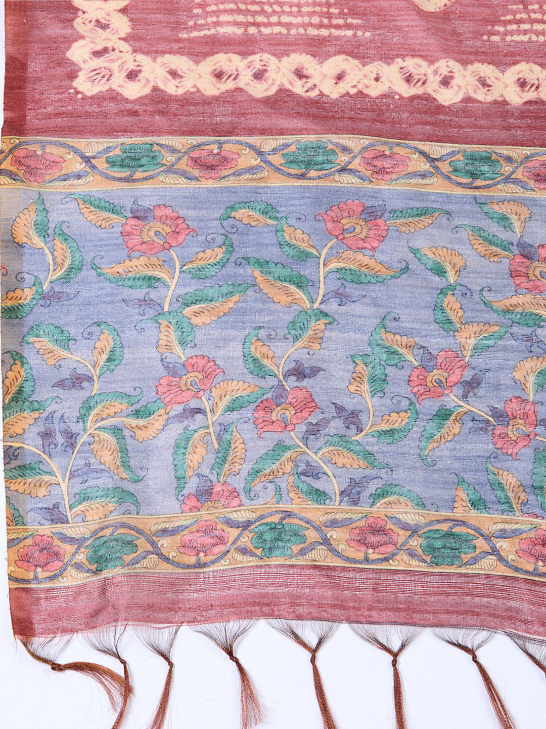 Neck Embroidered Tussar Unstitched Suit Piece With Dupatta