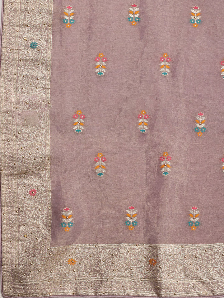 Woven Tissue Unstitched Suit Piece With Dupatta