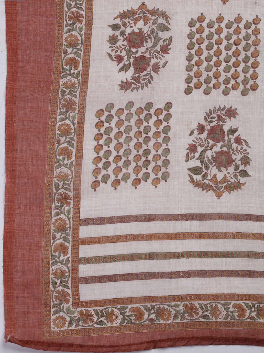 Printed Chanderi Unstitched Suit With Dupatta
