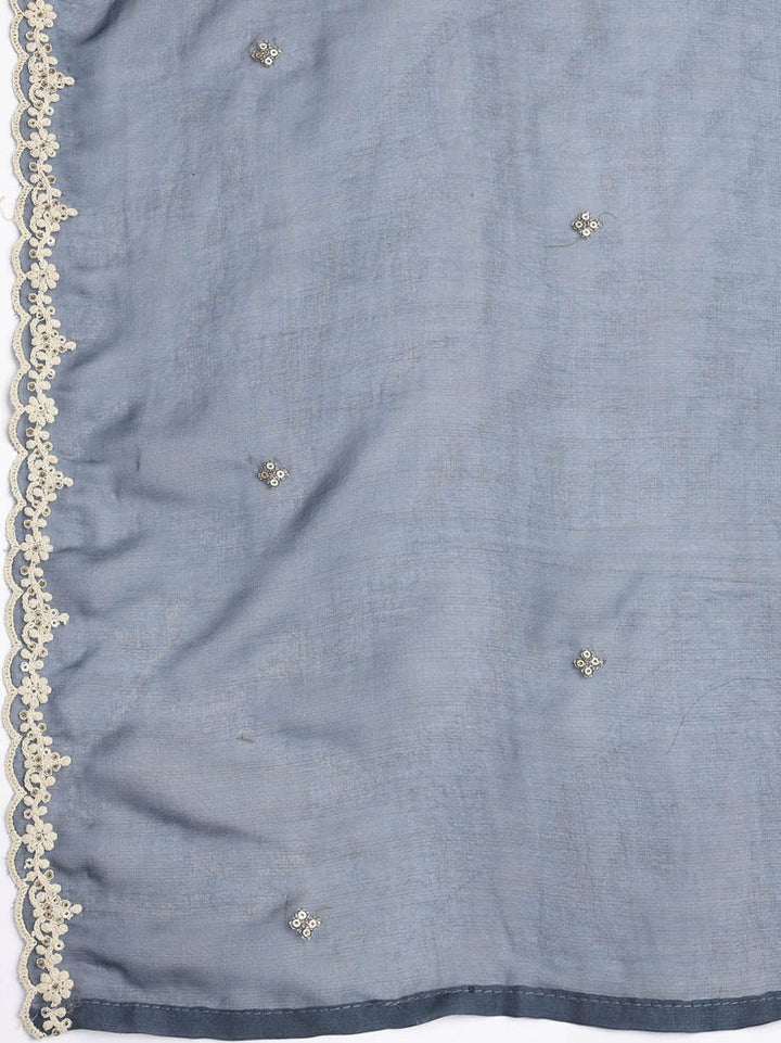 Embroidered Muslin Unstitched Suit With Dupatta
