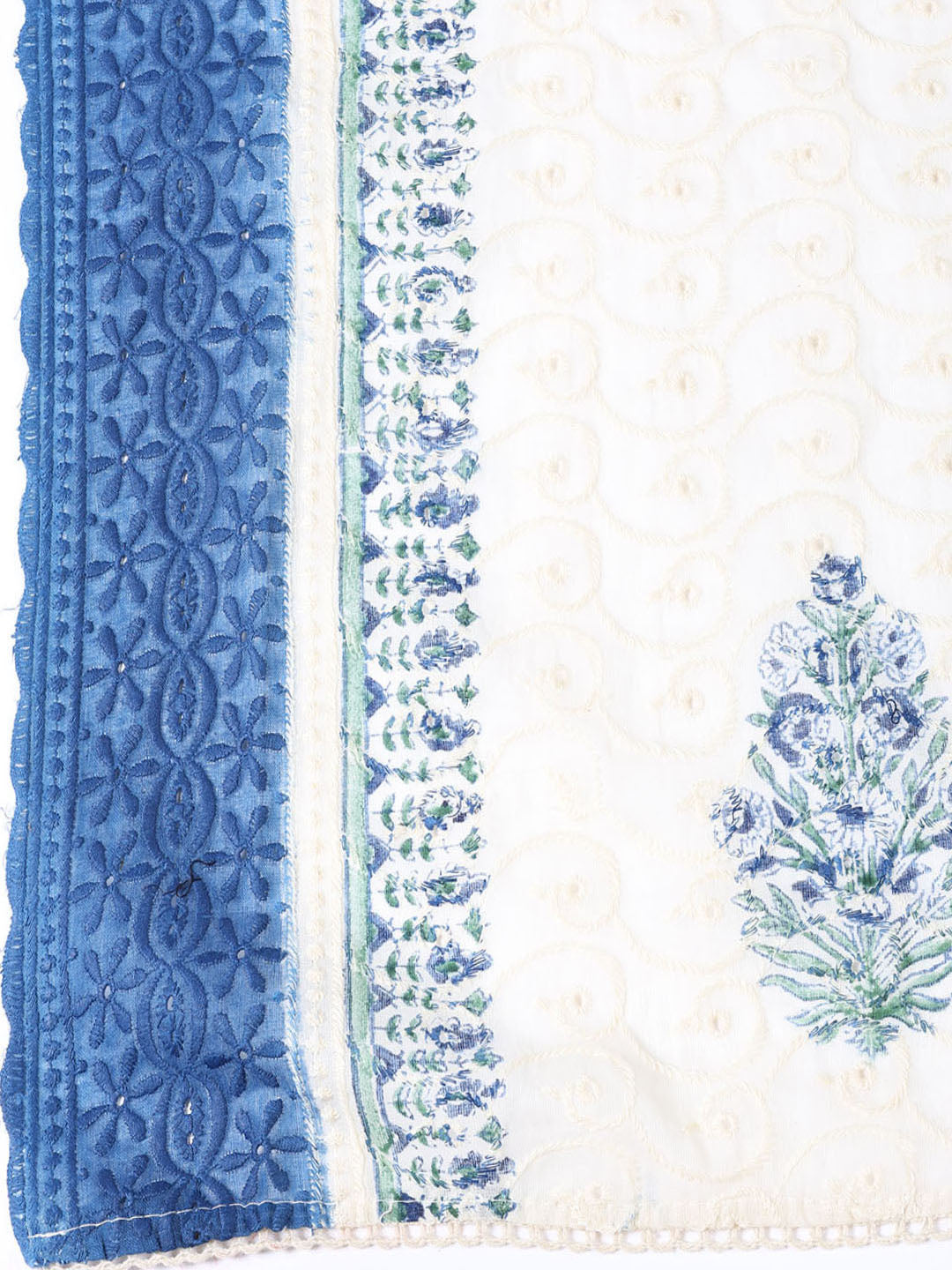 Neck Patti Cotton BlendUnstitched Suit Dupatta