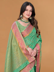 Zari Jaal Cotton Woven Saree