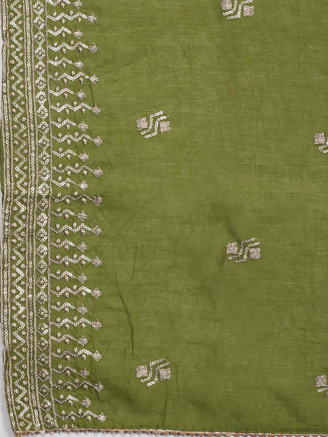 Embroidered Cotton Blend Unstitched Suit Piece With Dupatta