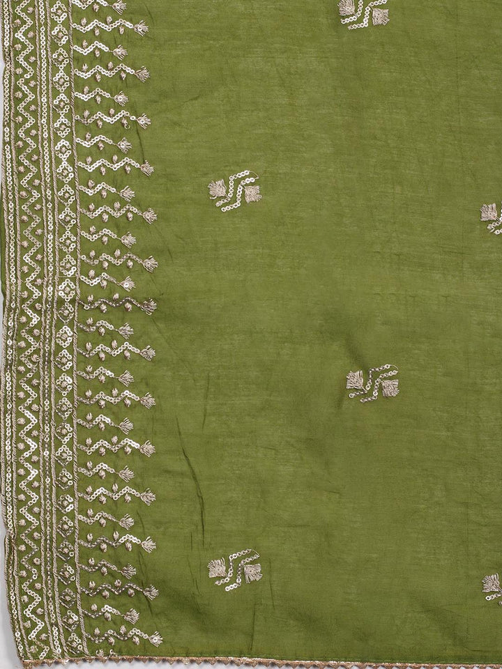 Embroidered Cotton Blend Unstitched Suit Piece With Dupatta
