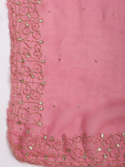 Neck Embroidered Organza Unstitched Suit With Dupatta