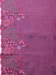 Embroidered Chinon Unstitched Suit With Dupatta