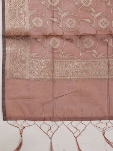 Woven Chanderi Unstitched Suit With Dupatta