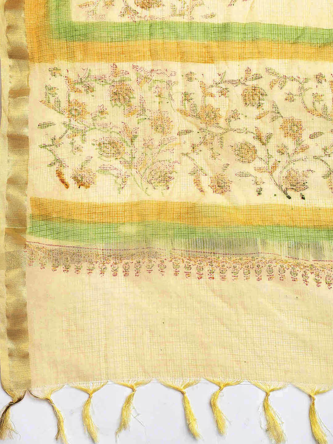 Printed Cotton Blend Unstitched Suit With Dupatta