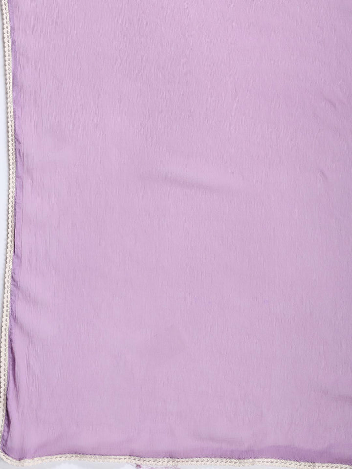 Neck Embroidered Chanderi Unstitched Suit With Dupatta
