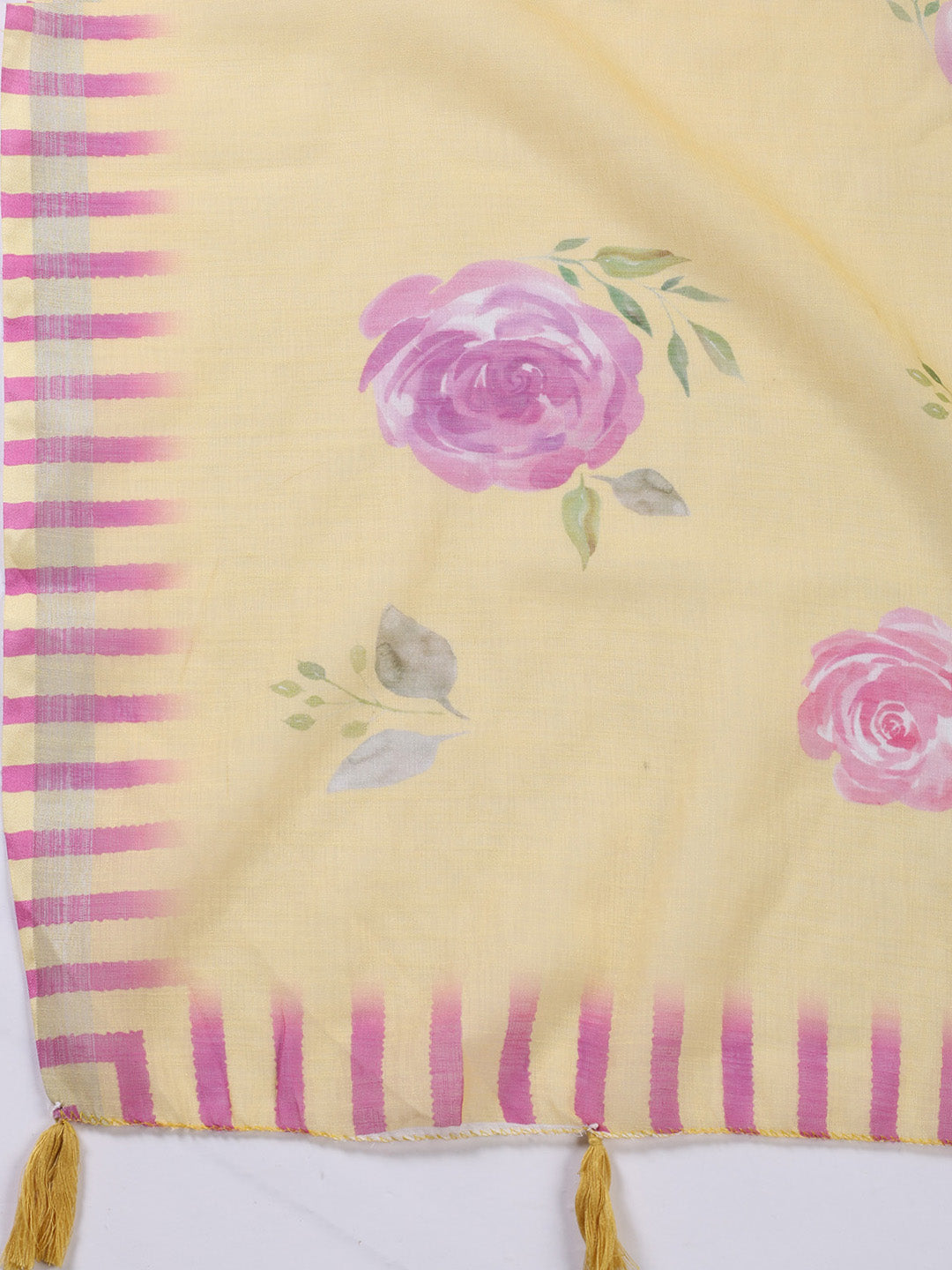 Floral Printed Linen Unstitched Suit With Dupatta