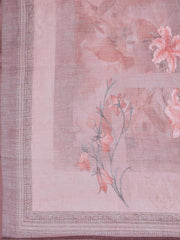 Floral Printed Linen Unstitched Suit With Dupatta