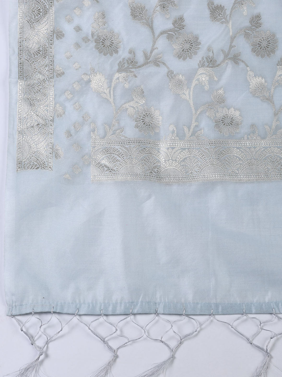 Woven Chanderi Unstitched Suit With Dupatta