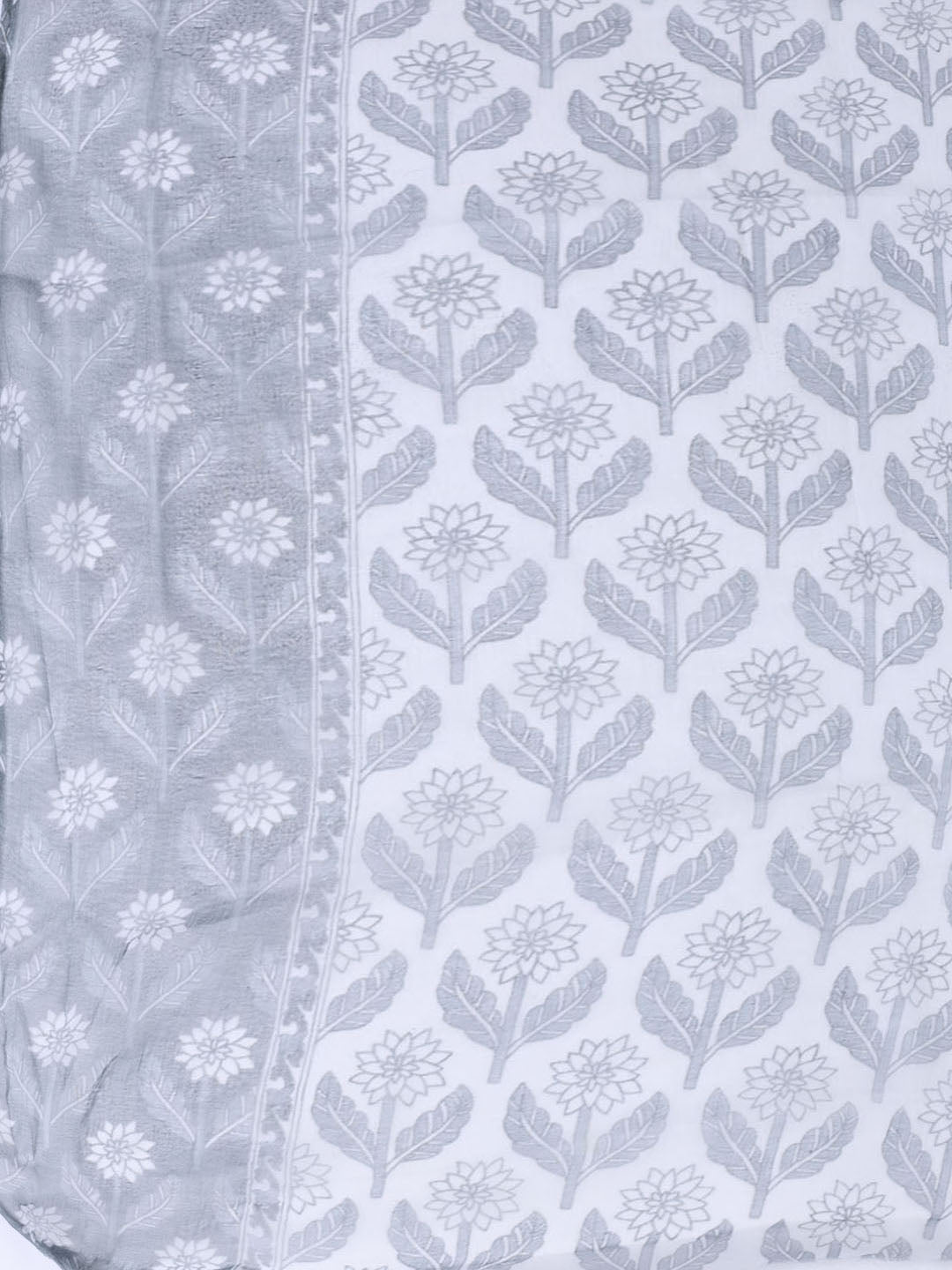 Printed Cotton Blend Unstitched Suit With Dupatta