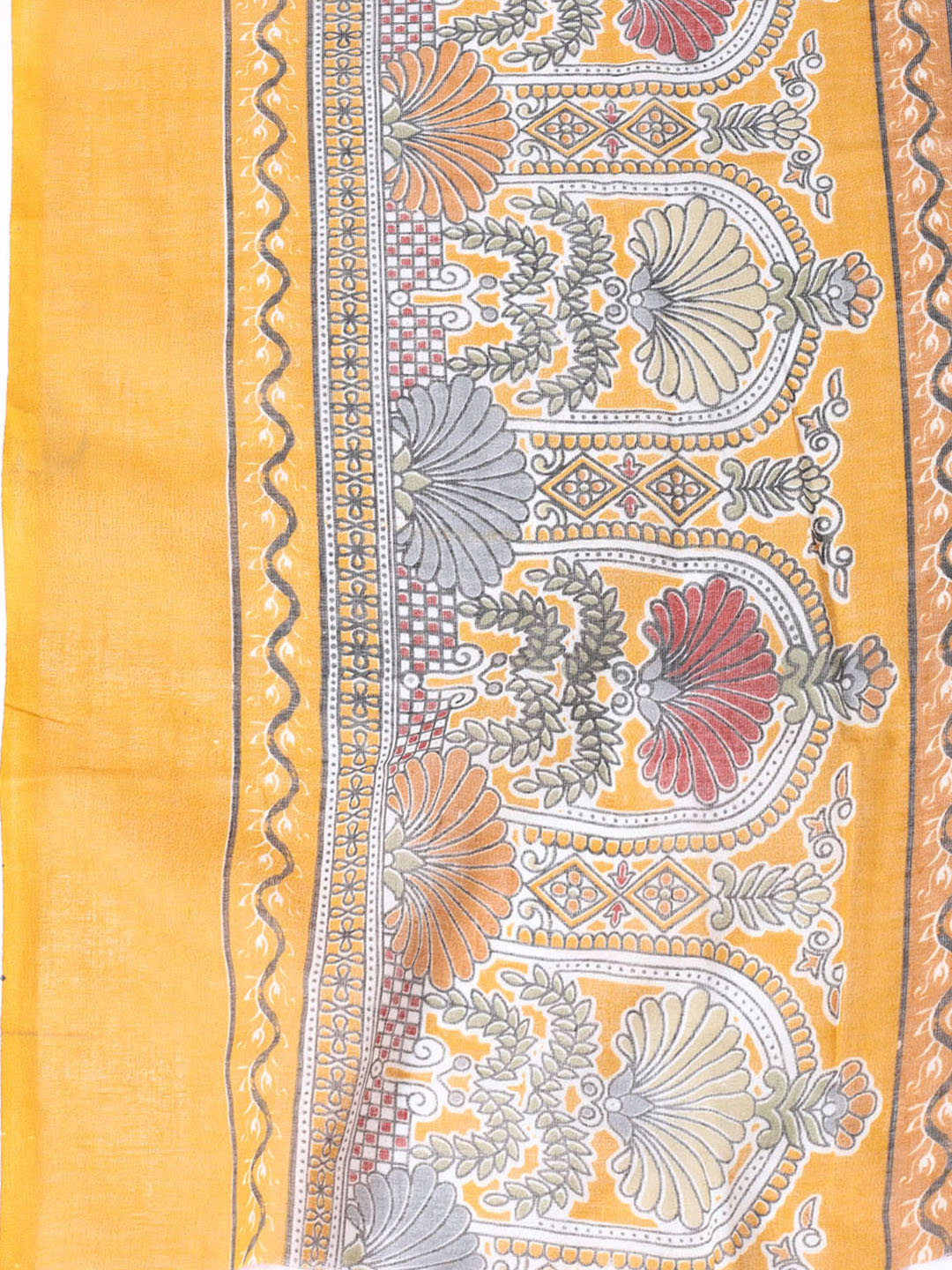 Printed Cotton Blend Unstitched Suit With Dupatta