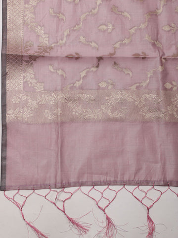 Woven Chanderi Unstitched Suit With Dupatta