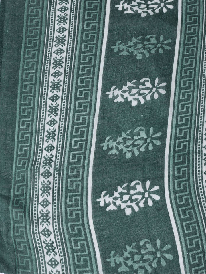 Printed Cotton Blend Unstitched Suit With Dupatta