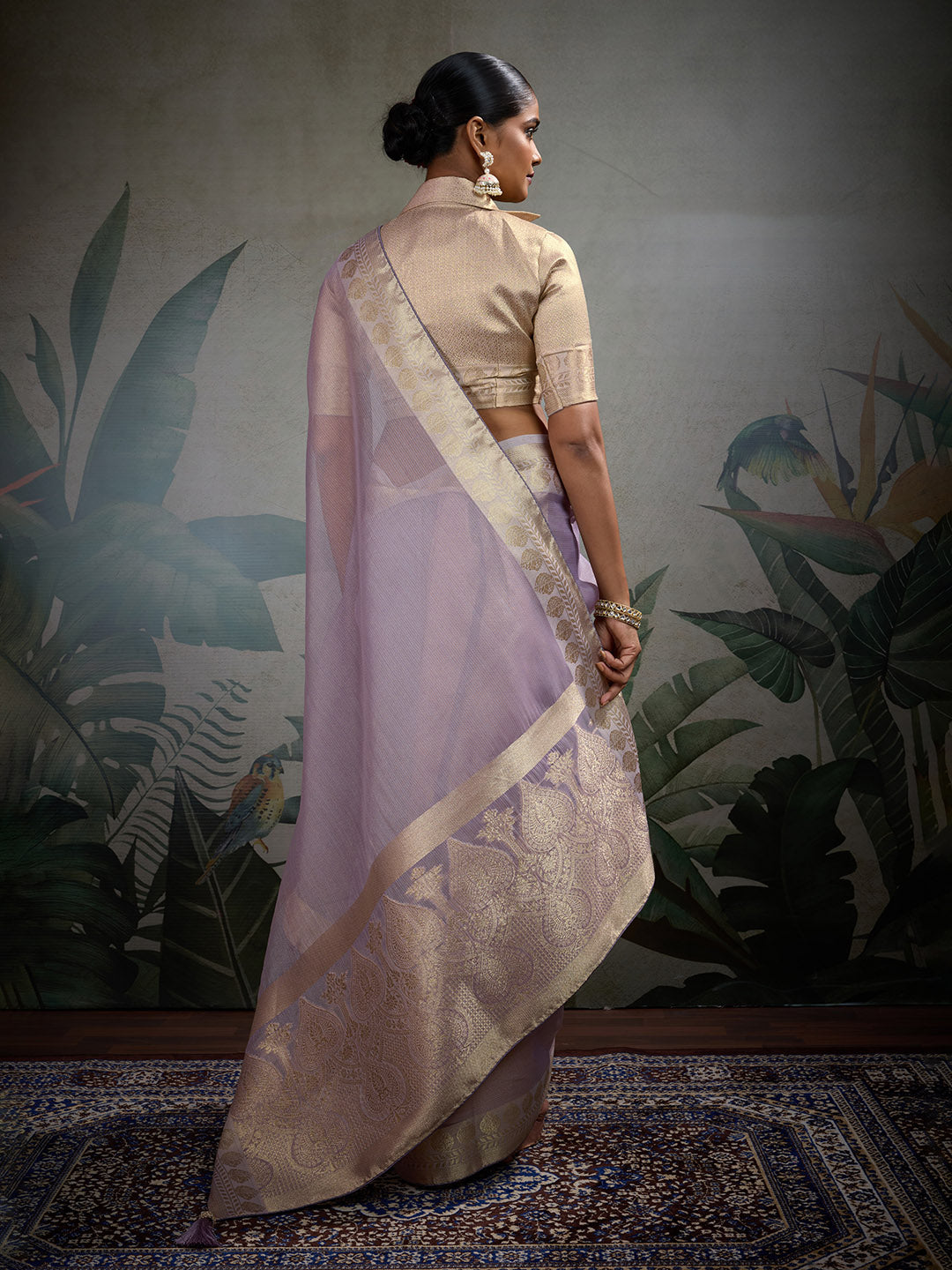 Woven Border Plain Art Silk Saree