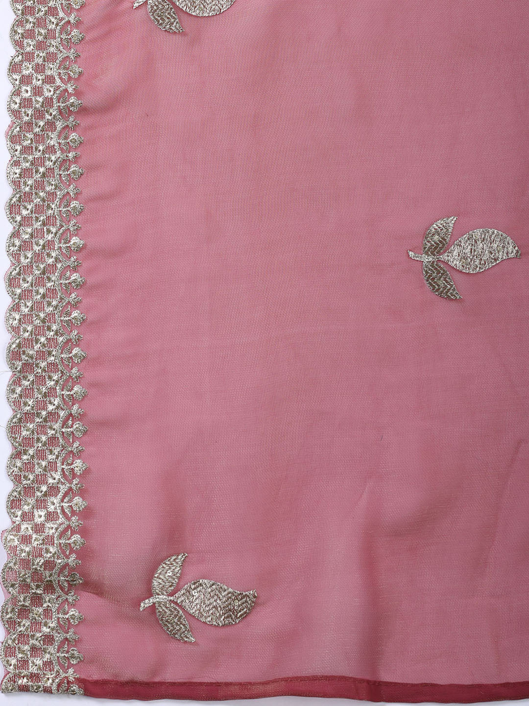 Neck Embroidered Tissue Unstitched Suit With Dupatta