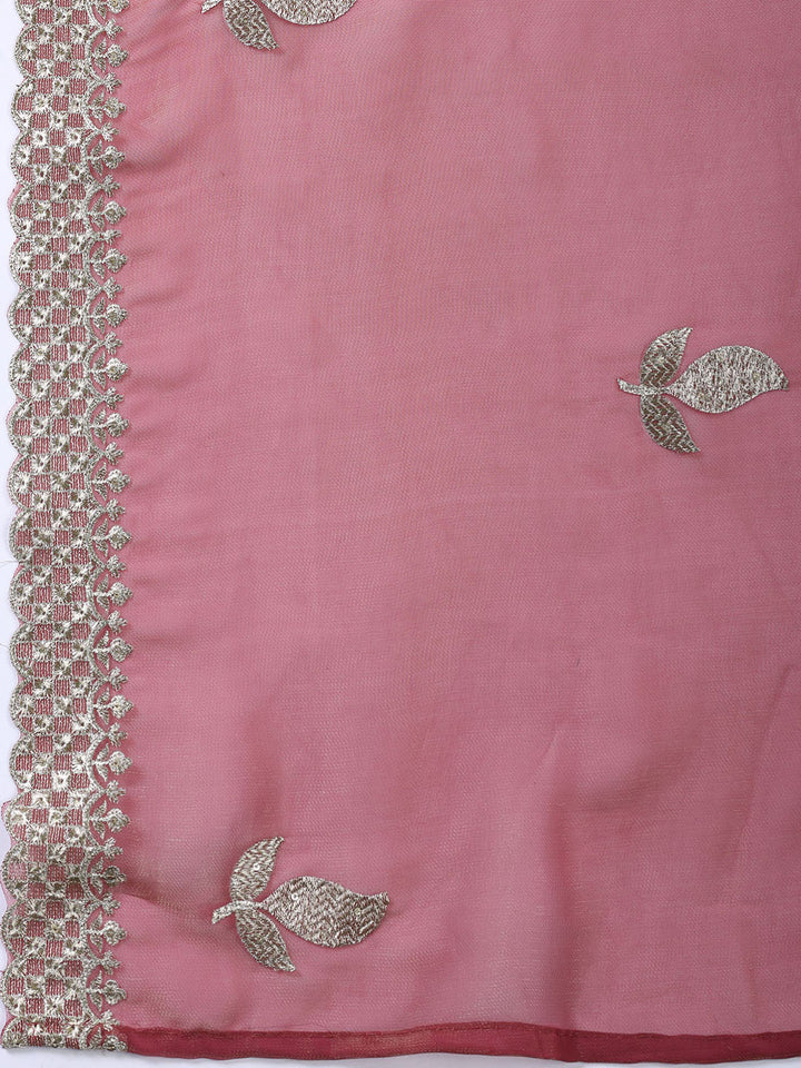 Neck Embroidered Tissue Unstitched Suit With Dupatta