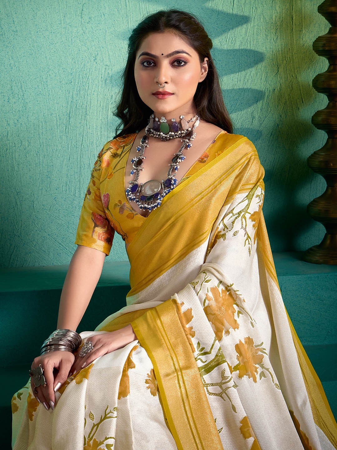 Digital Floral Printed Georgette Saree