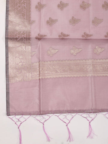 Woven Chanderi Unstitched Suit With Dupatta