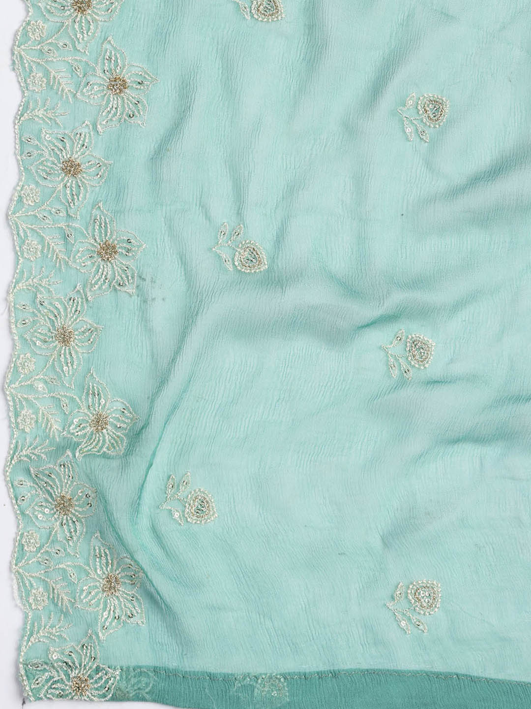 Embroidered Organza Unstitched Suit Piece With Dupatta