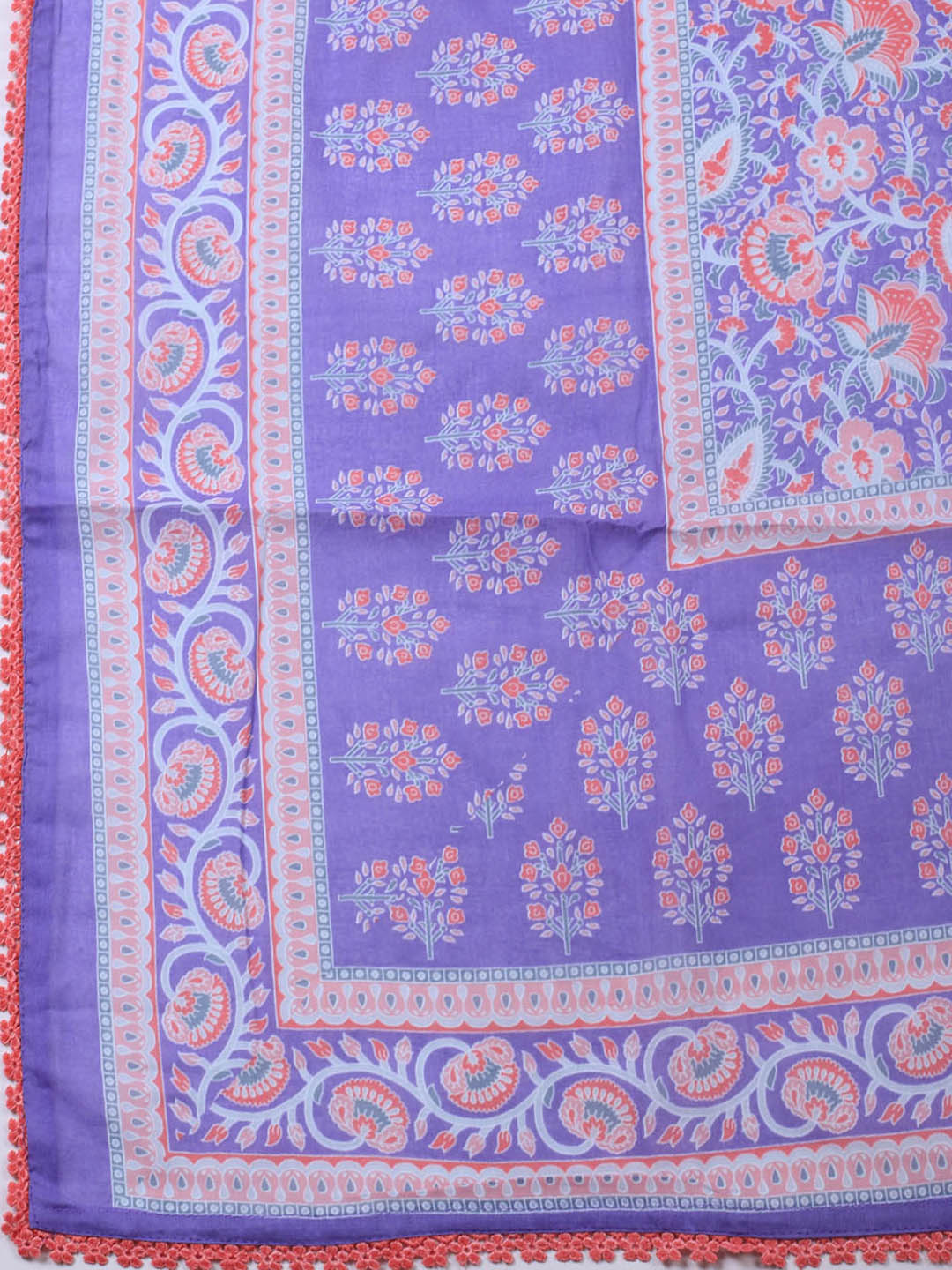 Printed Cotton Blend Unstitched Suit Piece With Dupatta