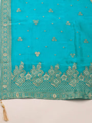 Embroidery Chanderi Unstitched Suit With Dupatta
