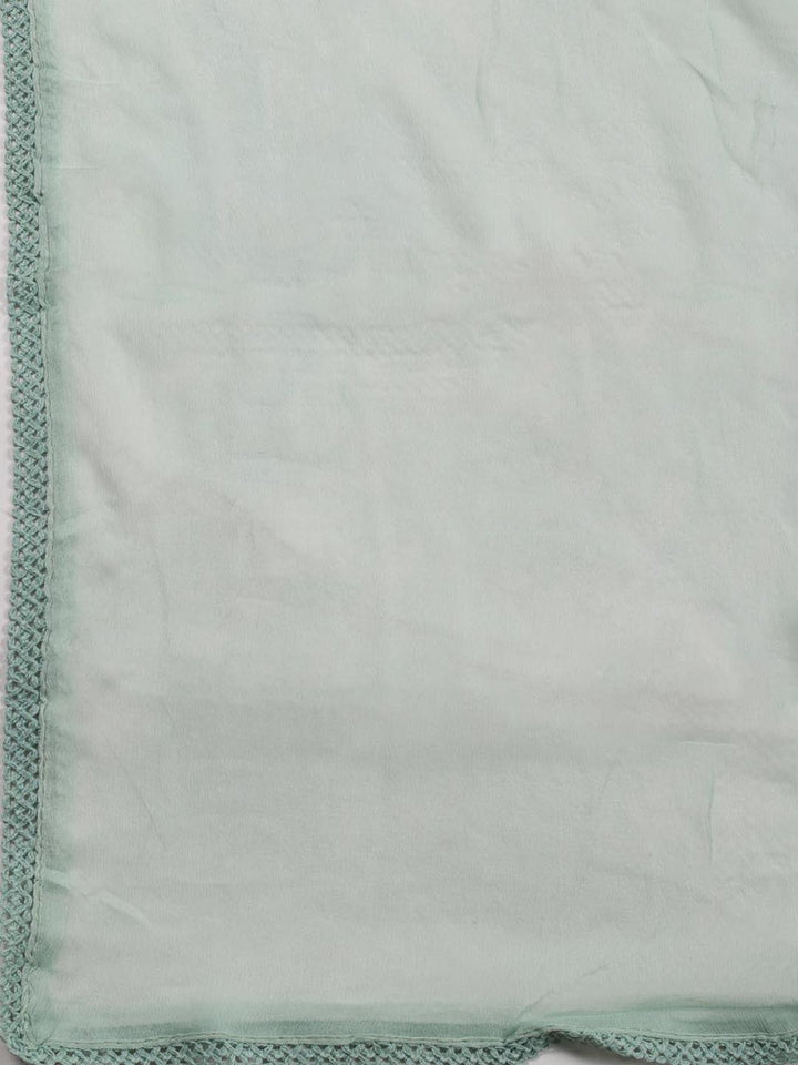 Embroidered Chanderi Unstitched Suit Piece With Dupatta