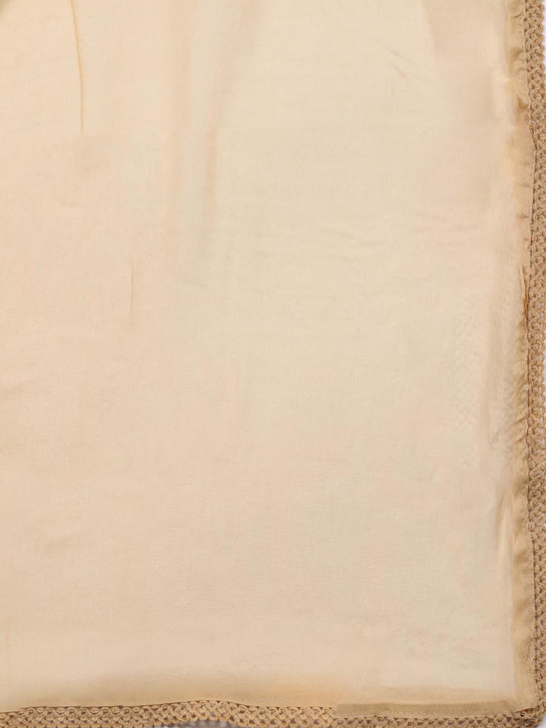 Embroidered Chanderi Unstitched Suit With Dupatta