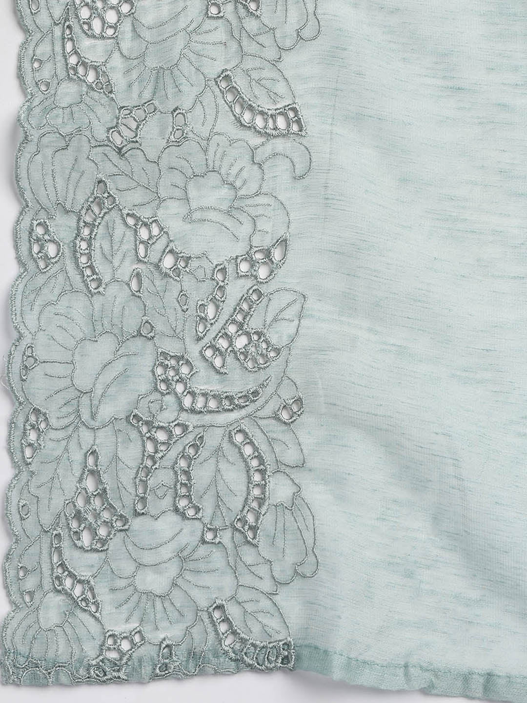 Embroidery Linen Unstitched Suit With Dupatta