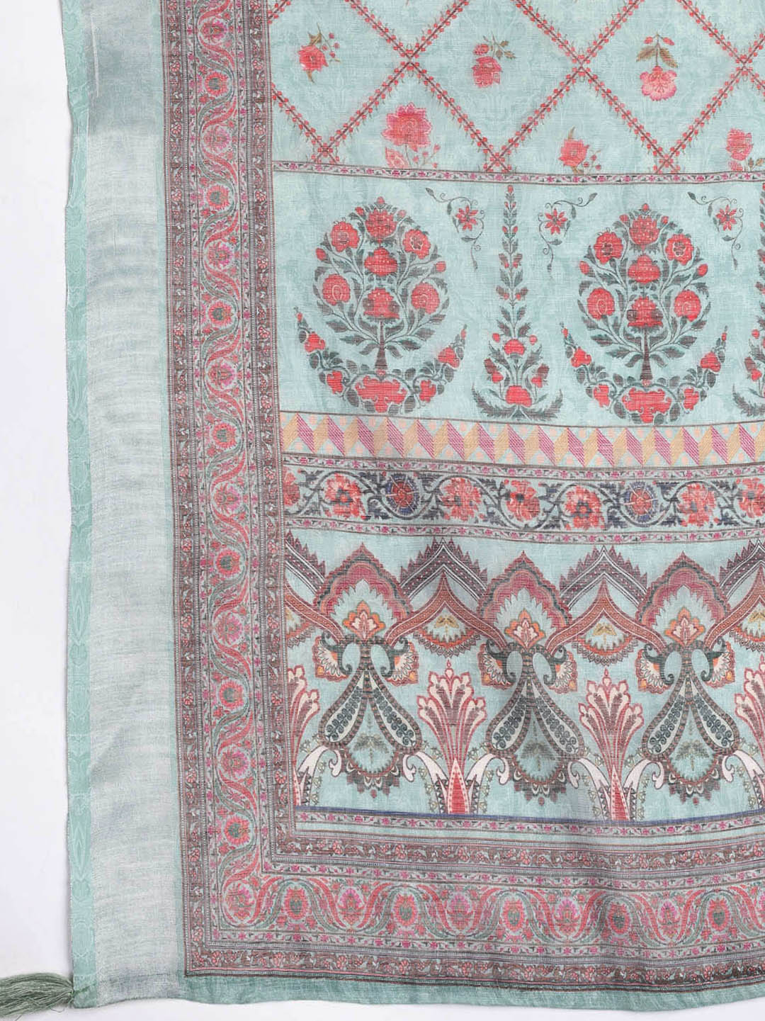 Printed Linen Unstitched Suit With Dupatta