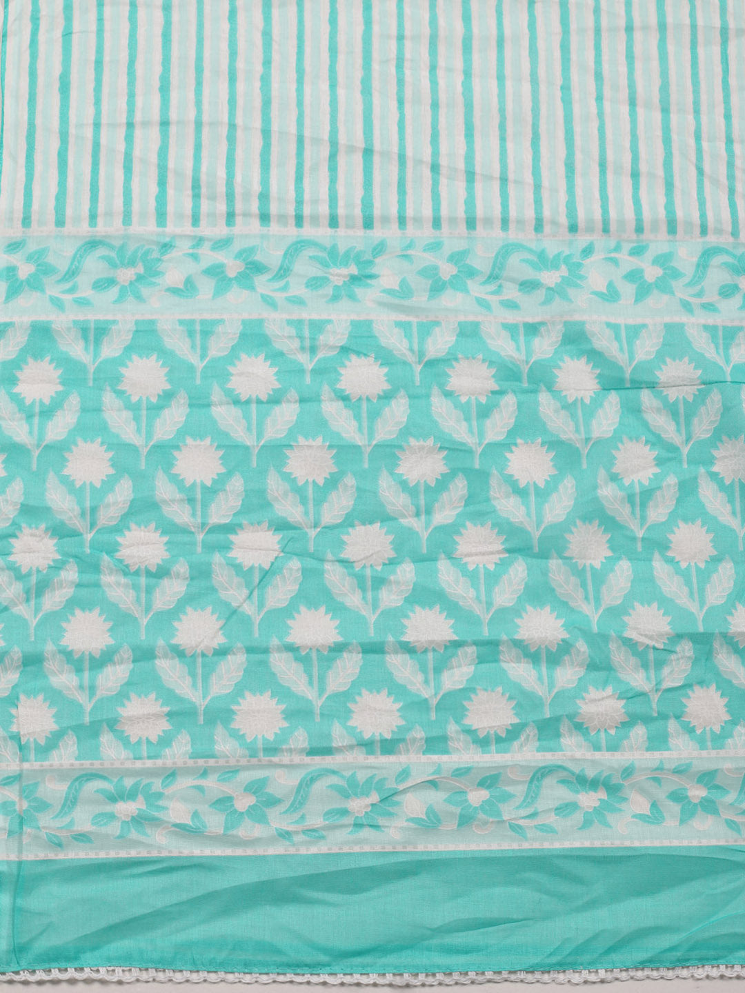 Printed Cotton Blend Unstitched Suit With Dupatta