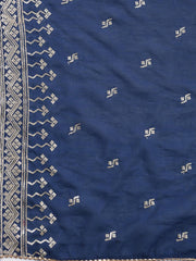 Neck Embroidered Cotton Blend Unstitched Suit Piece With Dupatta