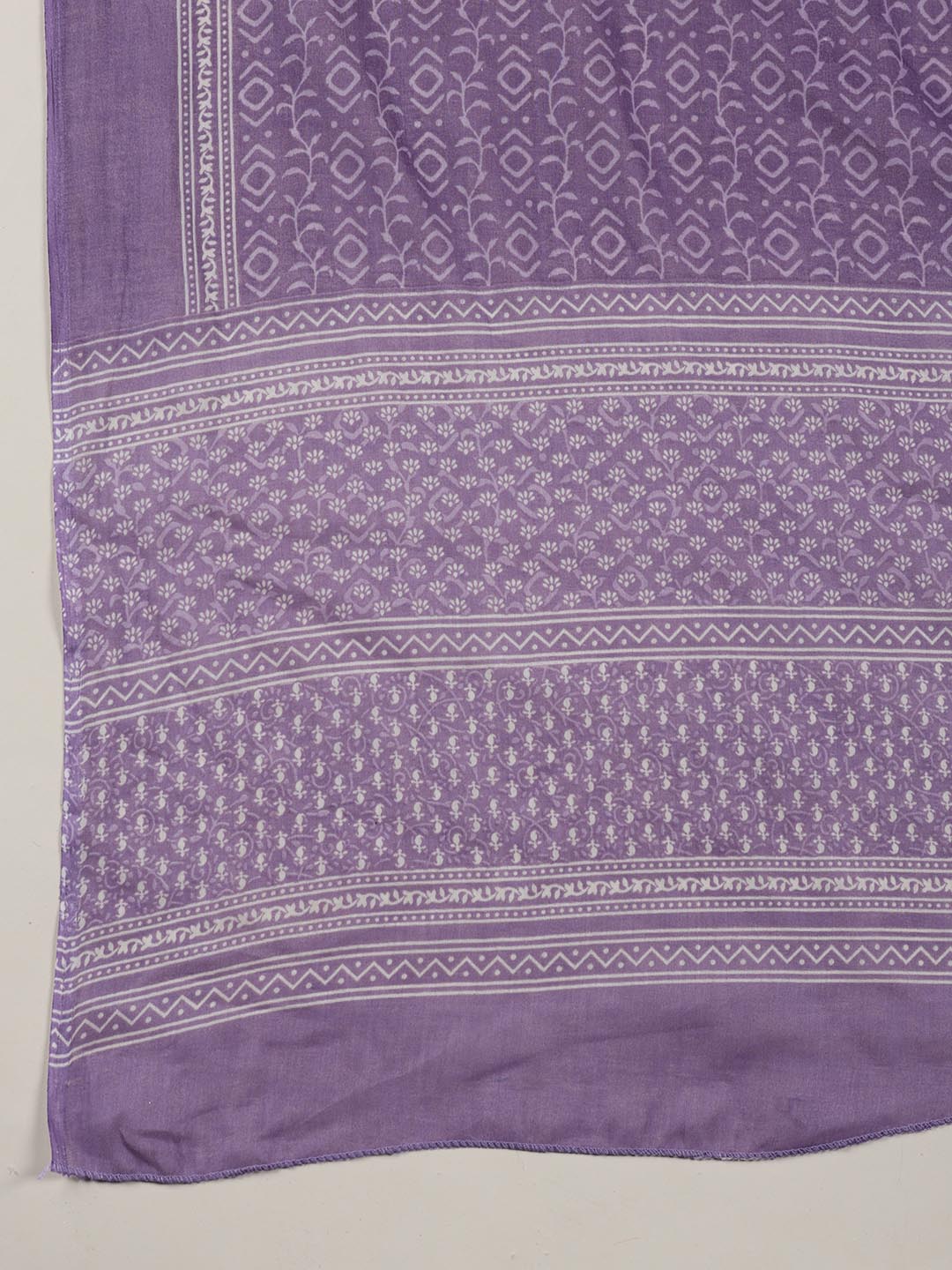 Floral Printed Cotton Blend Unstitched Suit Piece With Dupatta