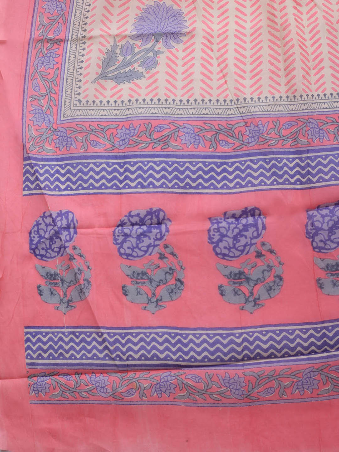 Printed Cotton Blend Unstitched Suit Piece With Dupatta