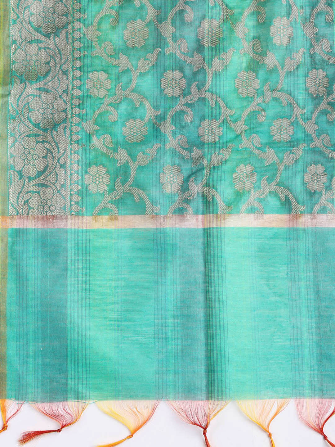Woven Chanderi Unstitched Suit With Dupatta