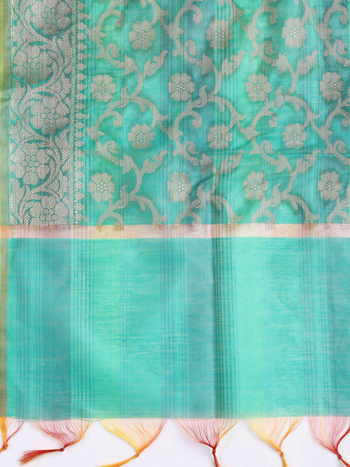 Woven Chanderi Unstitched Suit With Dupatta