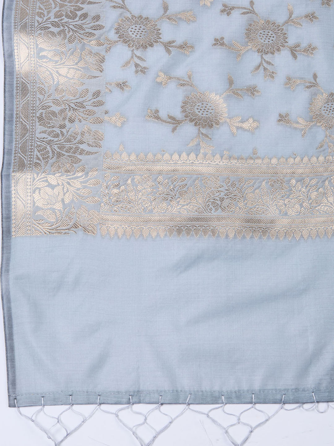 Woven Chanderi Unstitched Suit With Dupatta