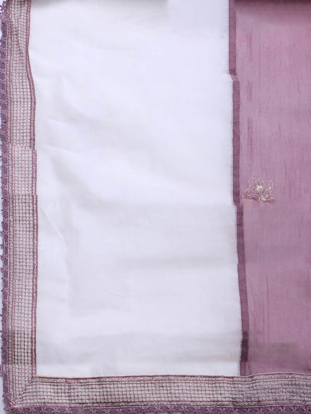 Embroidered Chanderi Unstitched Suit With Dupatta