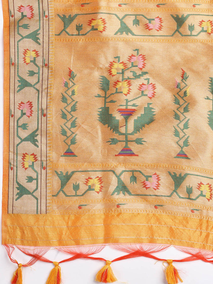 Woven Chanderi Unstitched Suit Piece With Dupatta