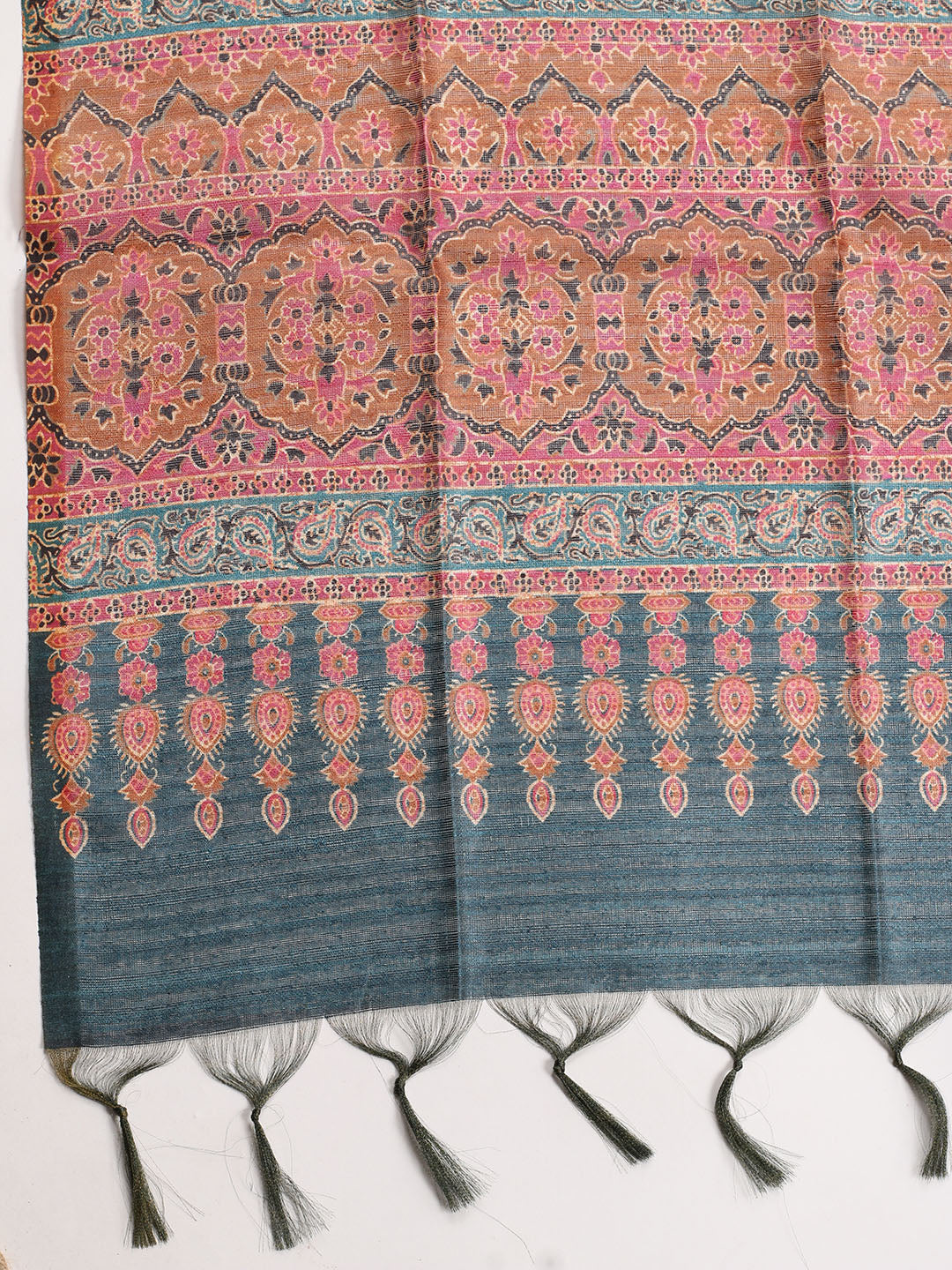 Neck Embroidered Chanderi Unstitched Suit With Dupatta