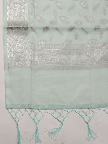 Woven Chanderi Unstitched Suit With Dupatta