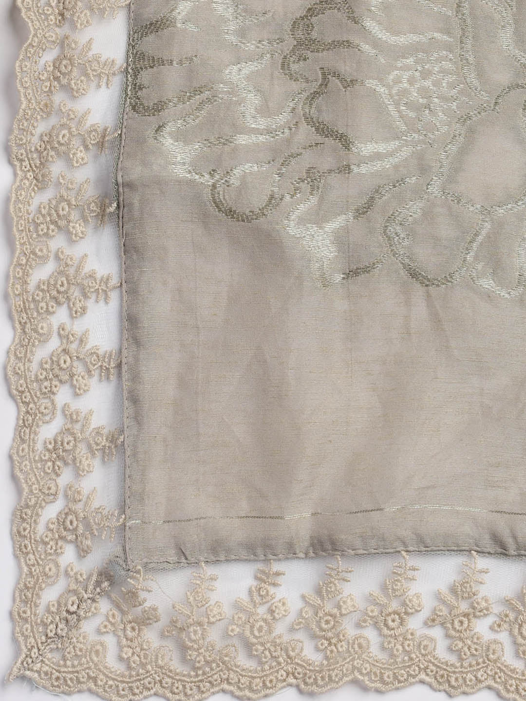 Embroidery Linen Unstitched Suit With Dupatta