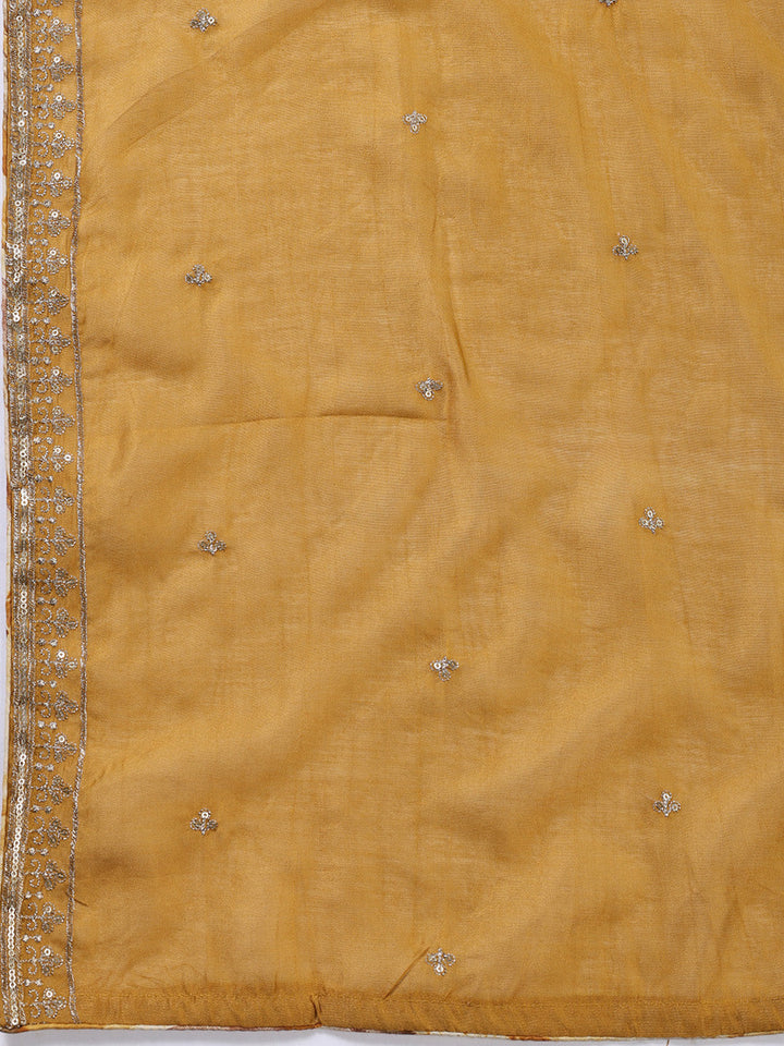 Neck Embroidered Cotton Blend Unstitched Suit With Dupatta